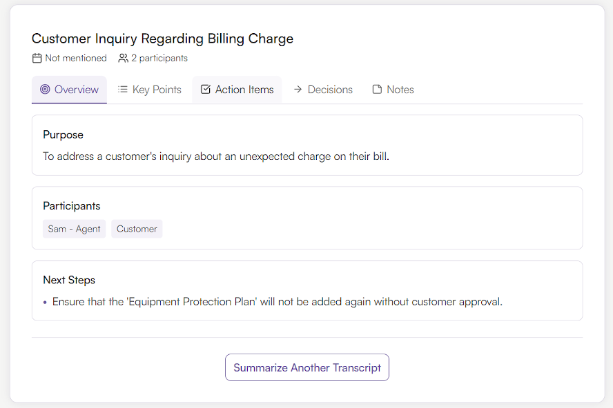 View Structured Summary