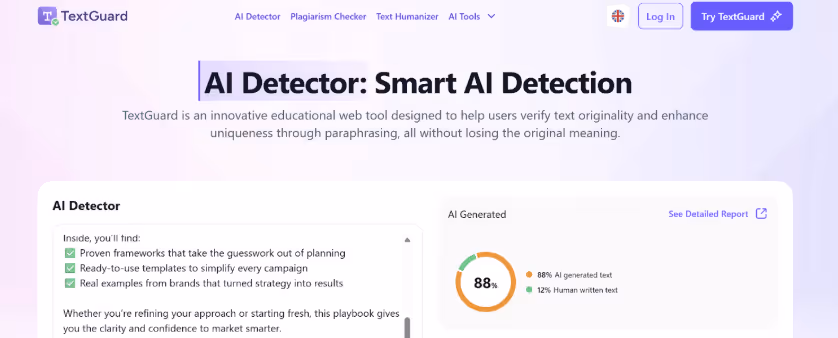 TextGuard AI Detector Scan
