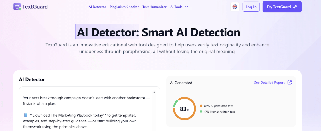 TextGuard AI Detection Scan