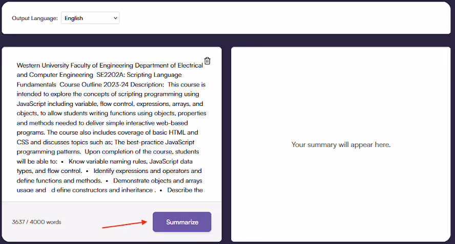 Summarize Your Syllabus