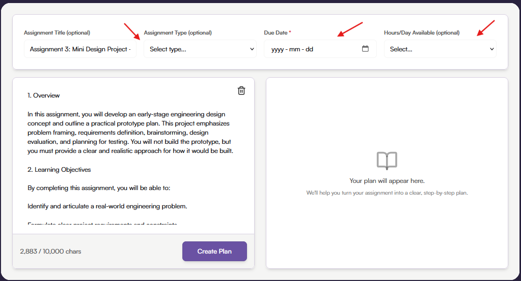 Enter Due Date & Other Details