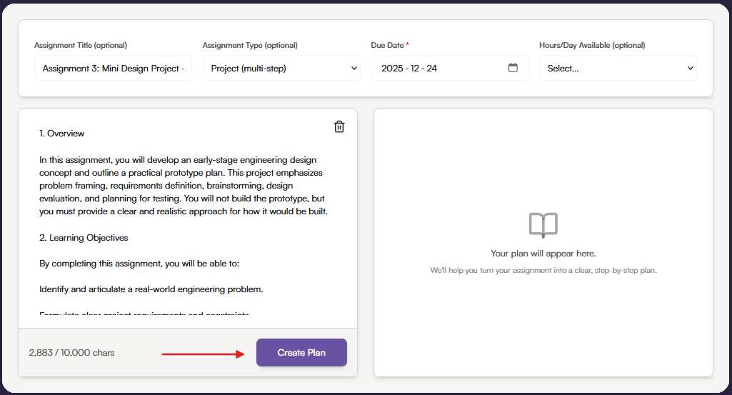 Click ‘Create Plan’
