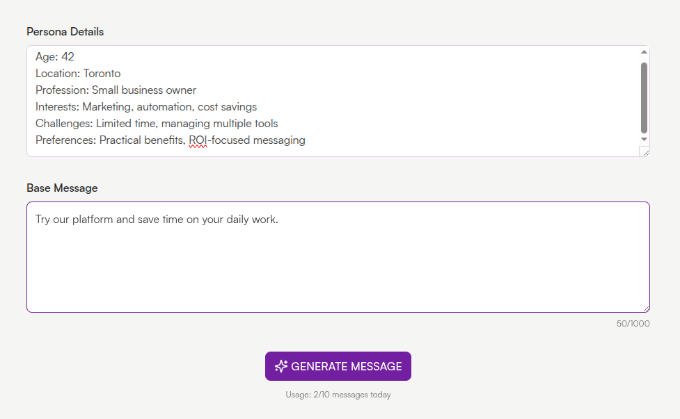 Enter the Base Message