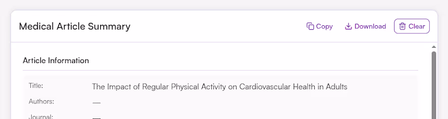 Copy, Download, or Start a New Summary