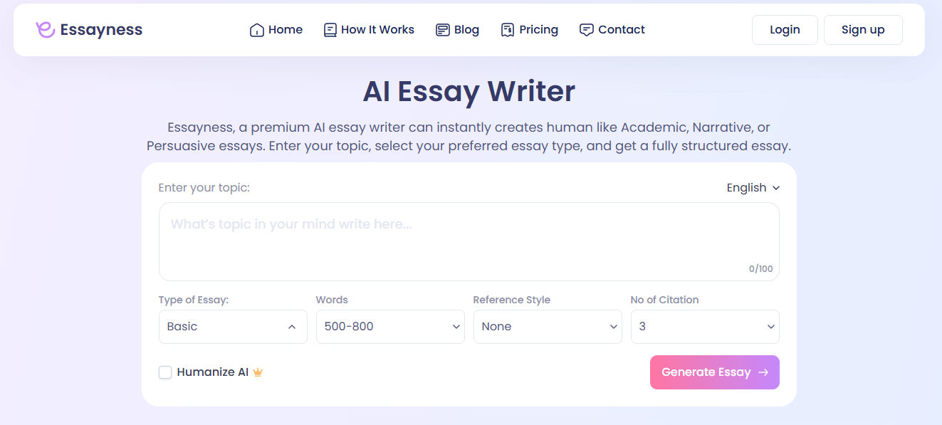 Essayness AI Essay Writer