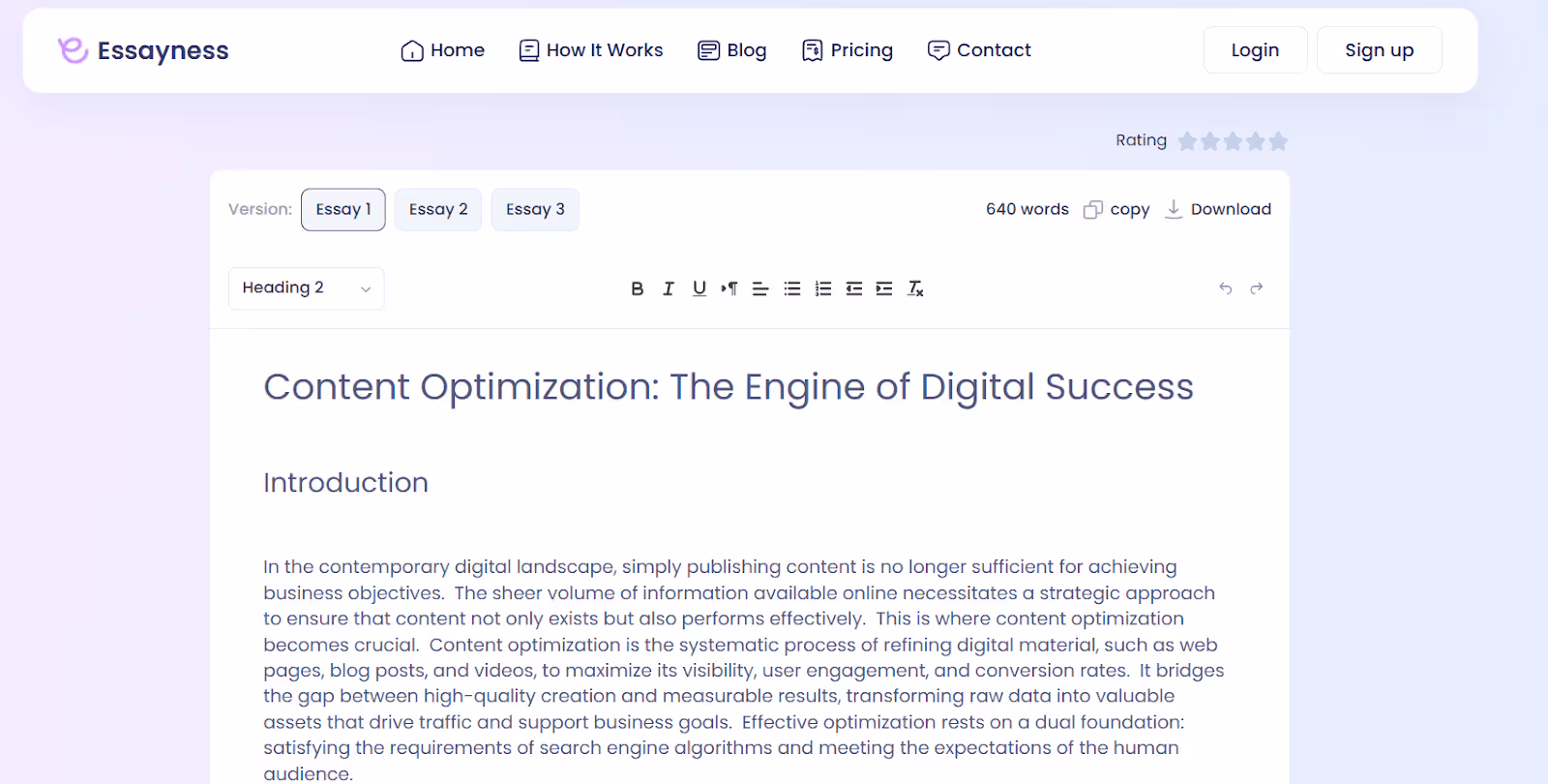 Essayness AI Writer review