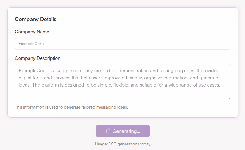 Click GENERATE IDEAS
