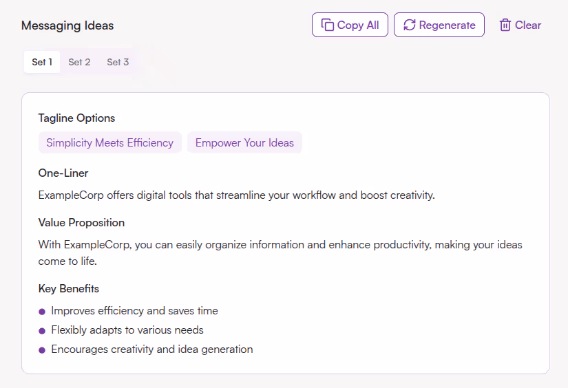 Copy, Regenerate, or Clear