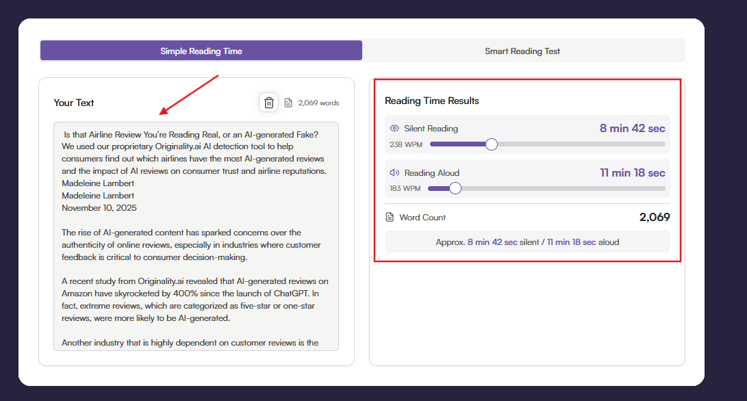 Use Simple Reading Time