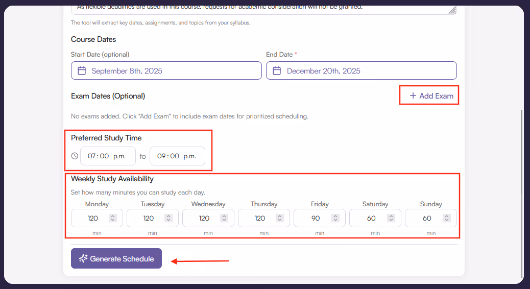 Set Final Preferences