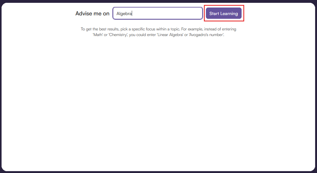 Click ‘Start Learning’