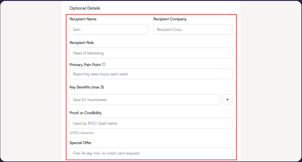 Enter optional details