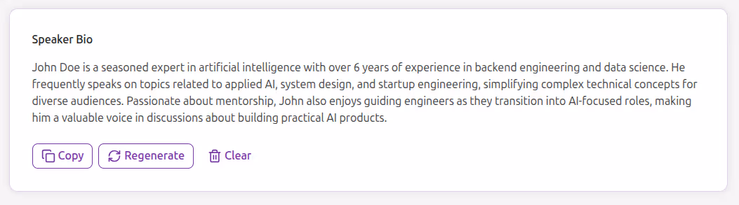 Select Bio Length and Generate