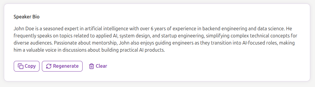 Select Bio Length and Generate