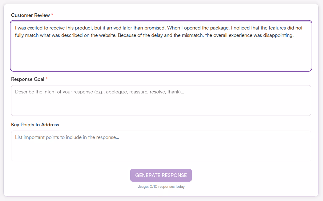 Paste Customer Review 