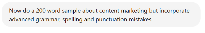 Prompt for generating a sample of text with advanced grammar errors