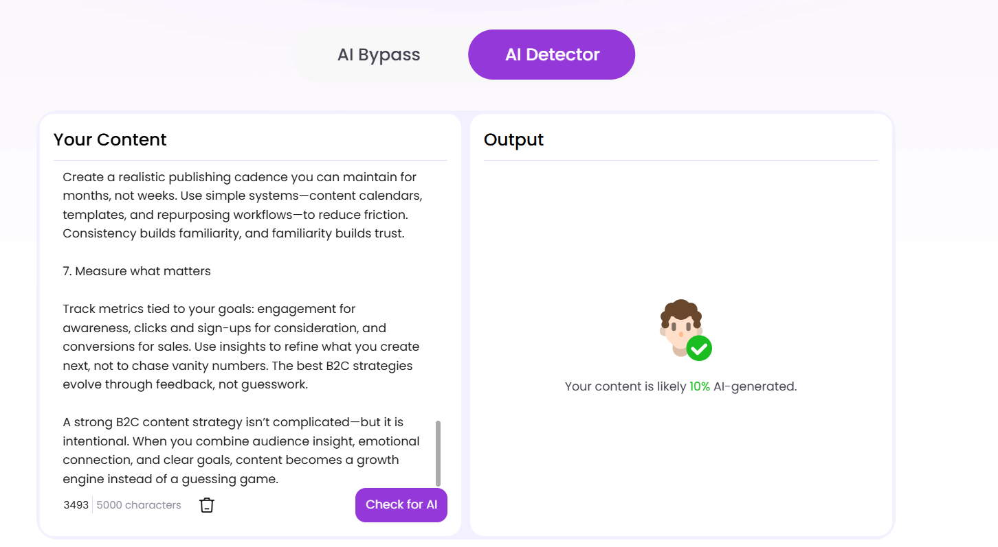 Easemate detection of ChatGPT text