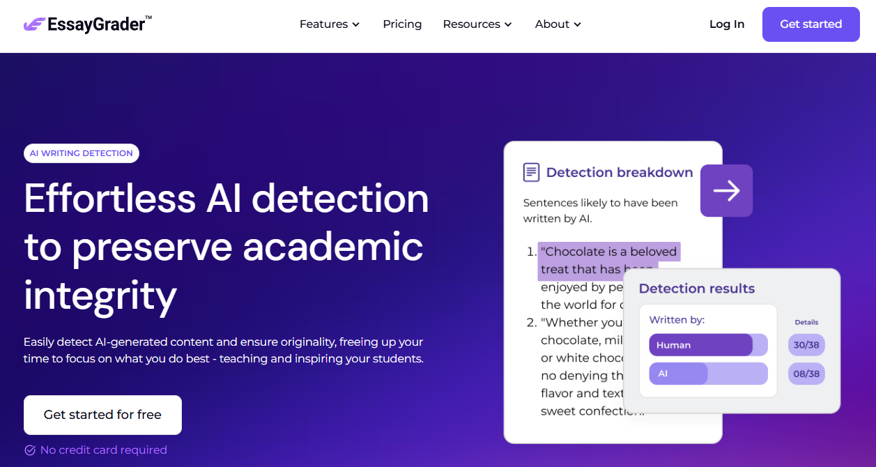 EssayGrader AI Essay Detection