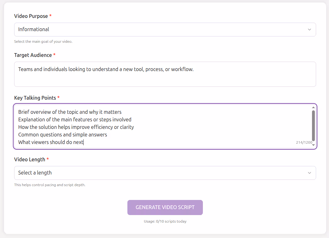 Add Key Talking Points