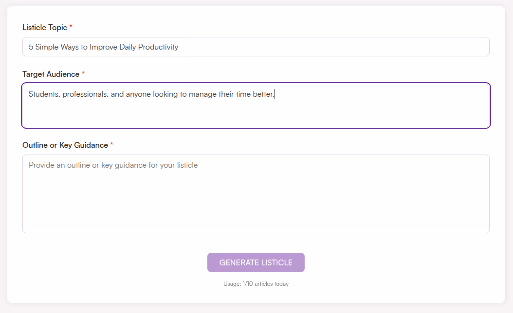 Describe Target Audience
