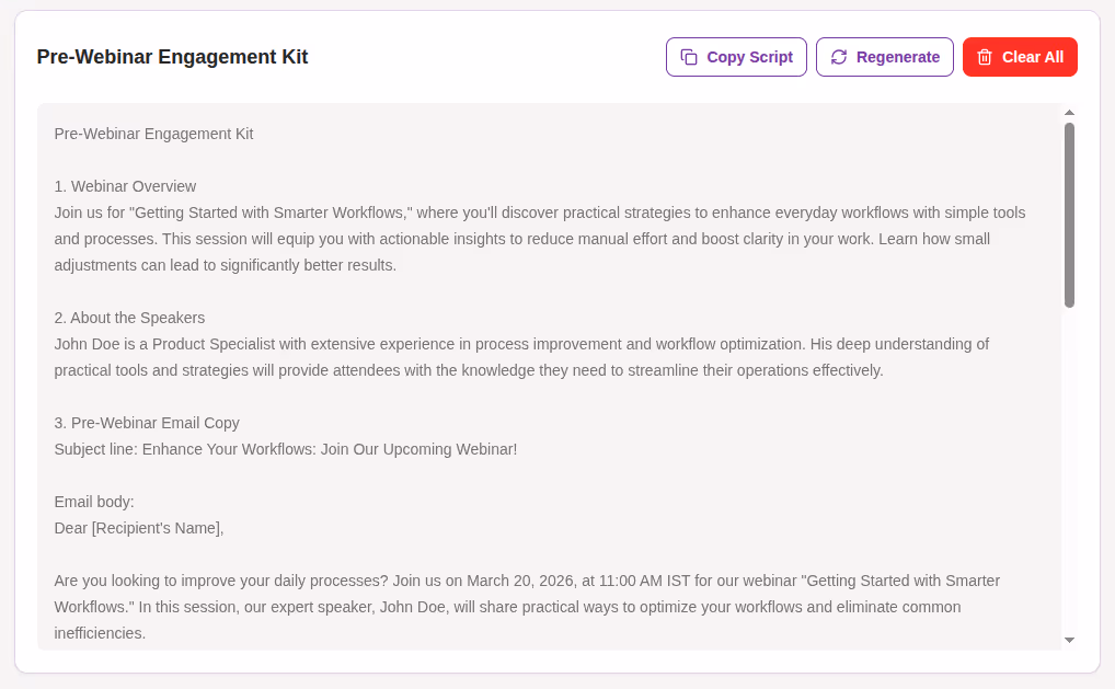 Generate Engagement Kit