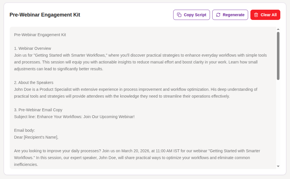 Generate Engagement Kit