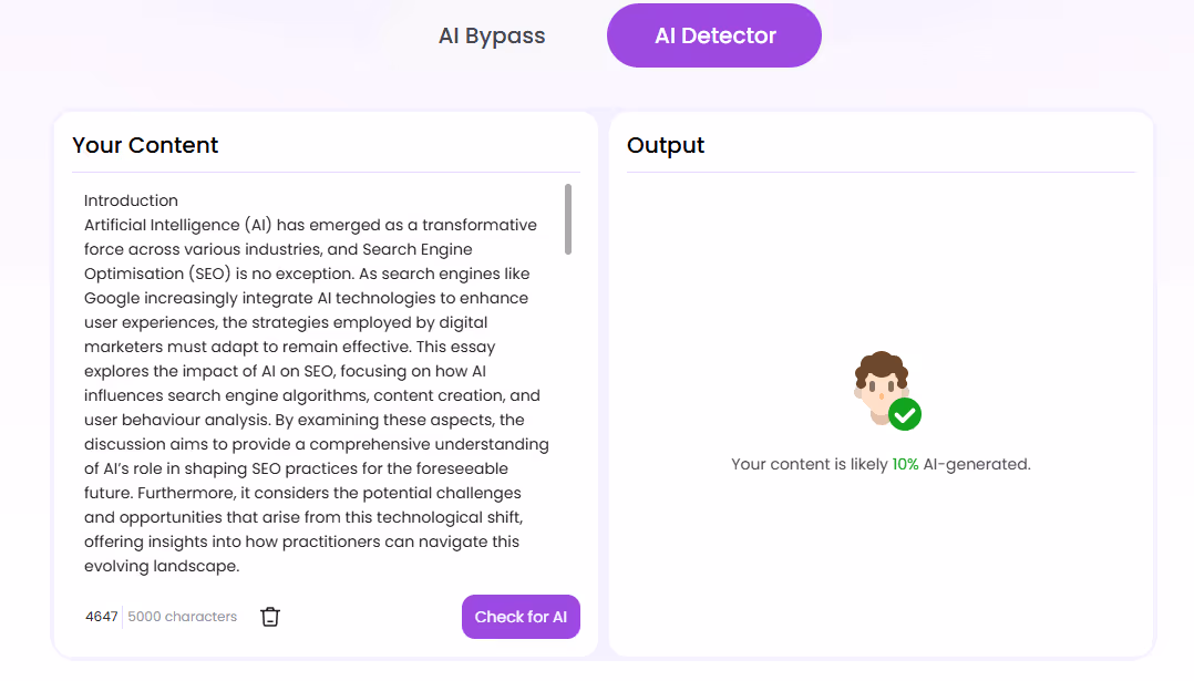 Easemate AI Detector Scan