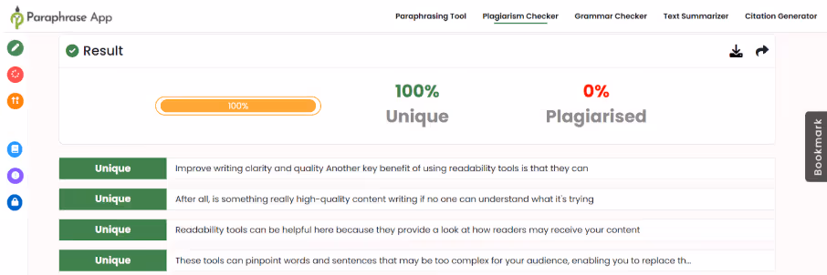 Paraphrase App Plagiarism Checking Scan