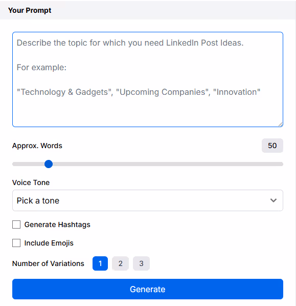 ContentStudio's LinkedIn Generator Prompt