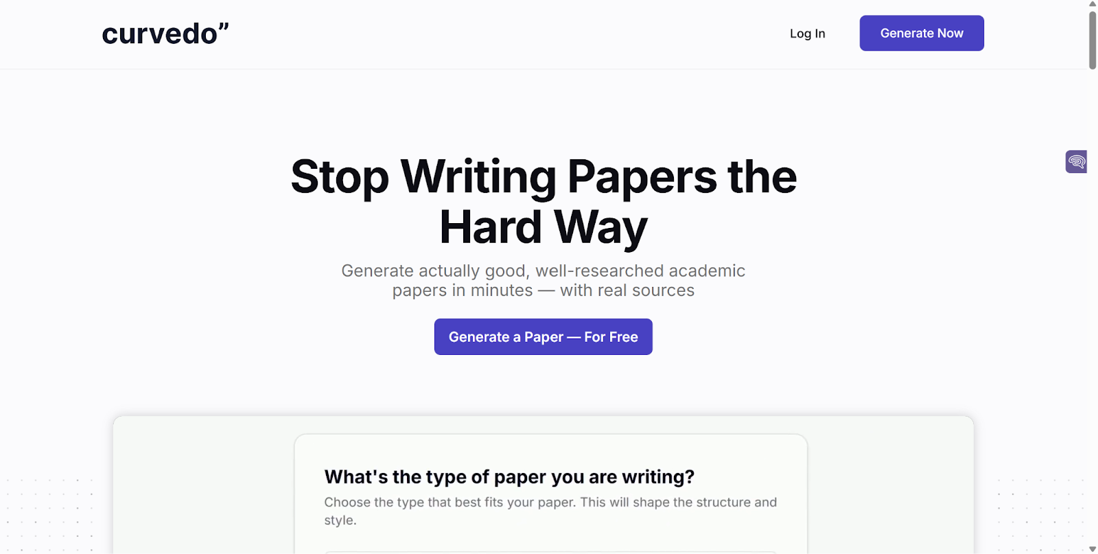 Curvedo AI Paper Generator