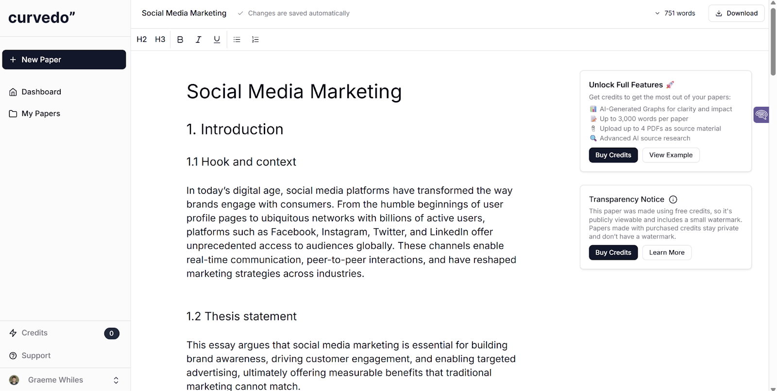 Curvedo AI Paper Generator, Paper Sample 2