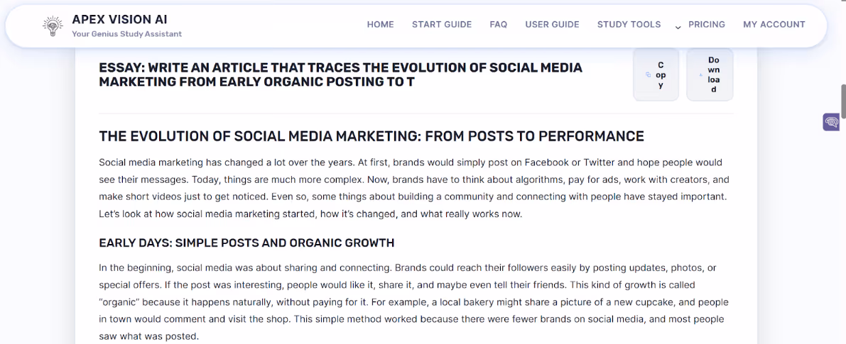 Apex Vision AI Essay Sample - 2