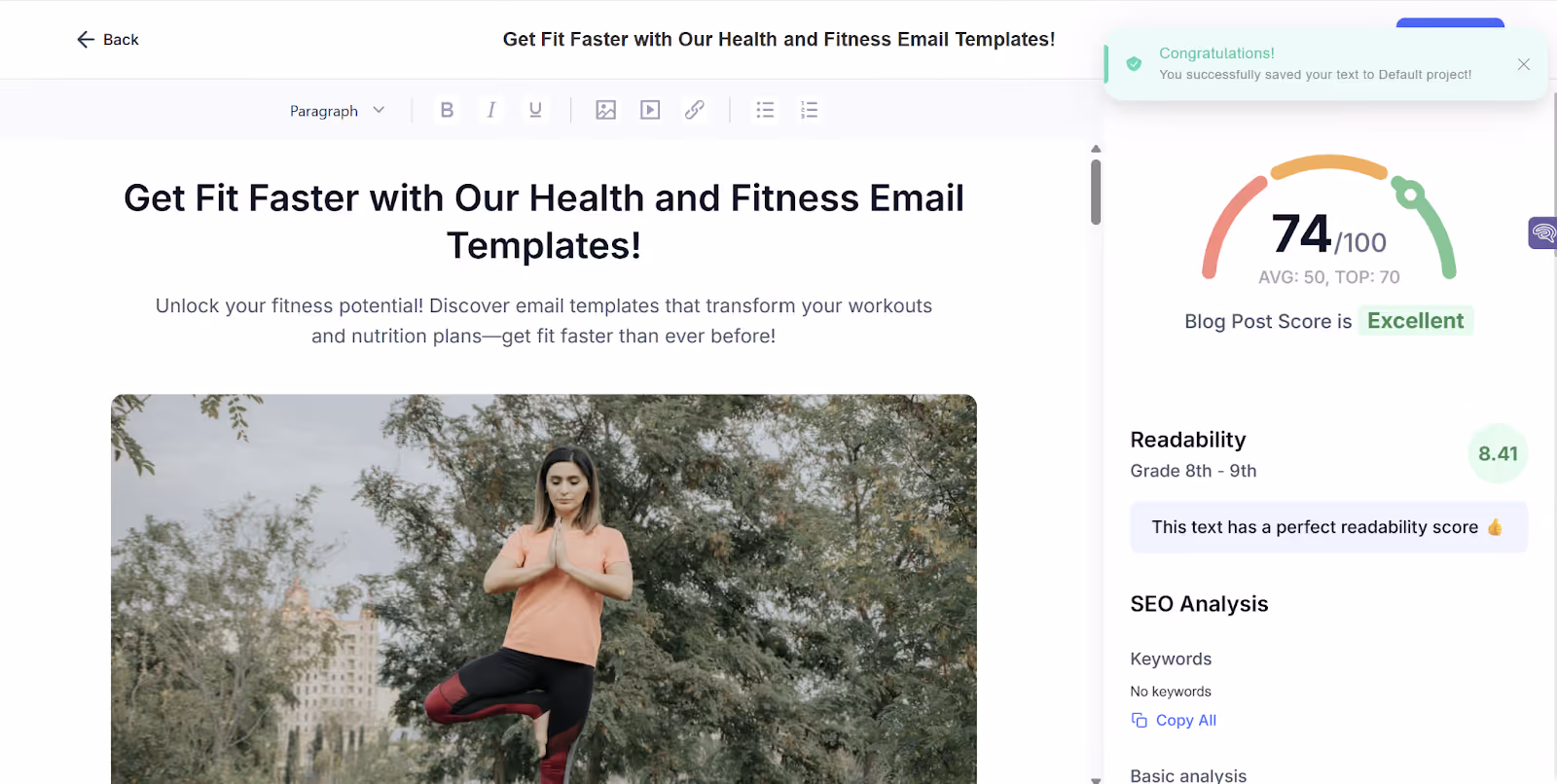 Texta AI AI-generated content sample