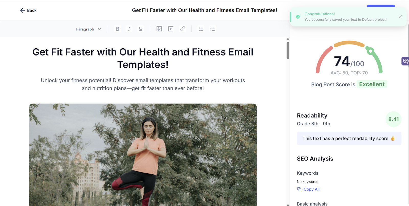 Texta AI AI-generated content sample