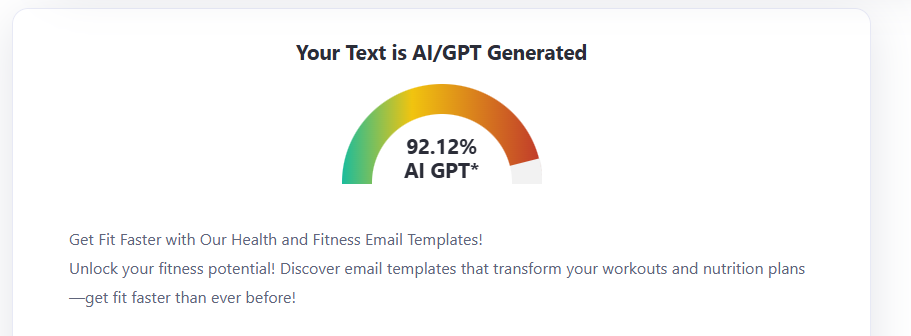 Originality.ai AI Scan of Texta.ai AI Written Content