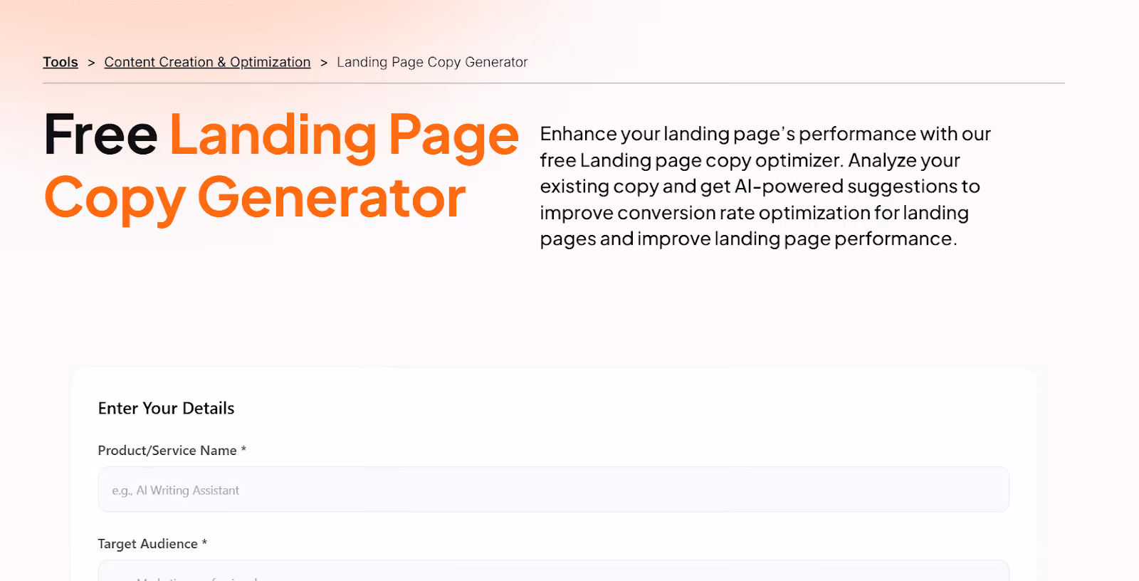 Fibr landing page copy generator review