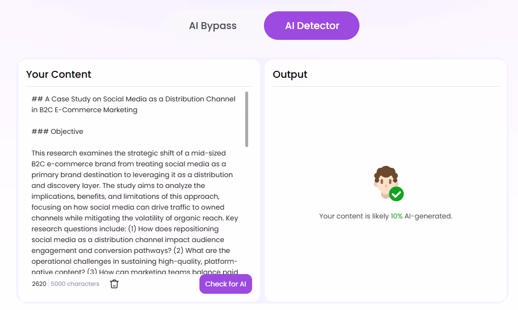 Easemate AI Detection Score