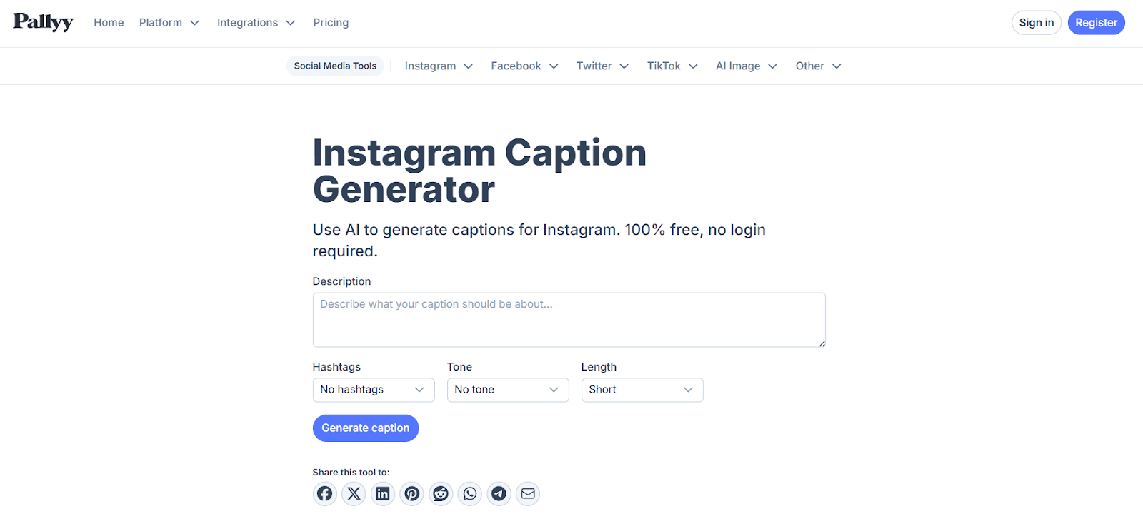 Pallyy instagram caption generator review