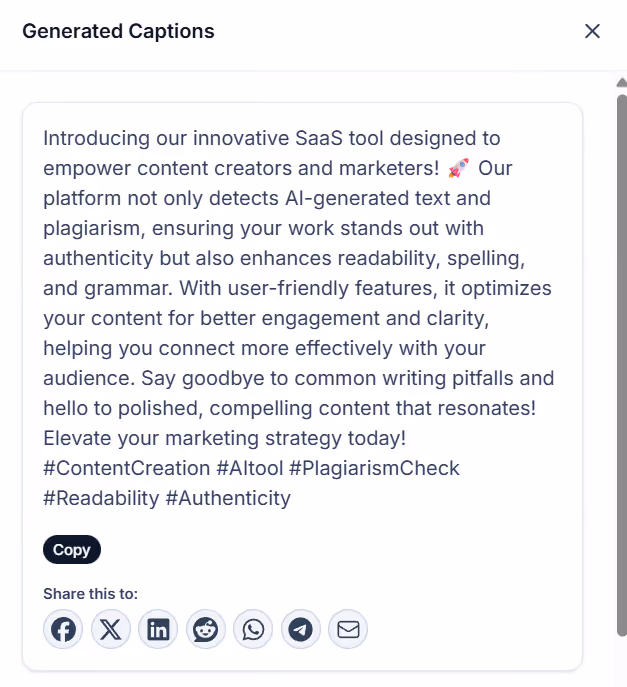 Generate captions for Instagram with AI