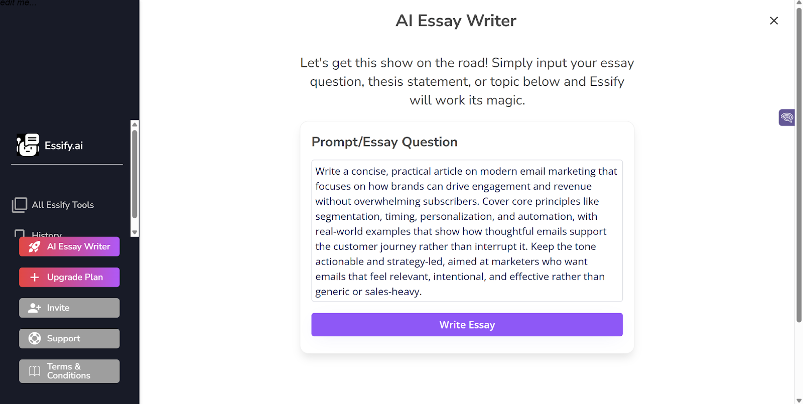Essify AI Essay Writer