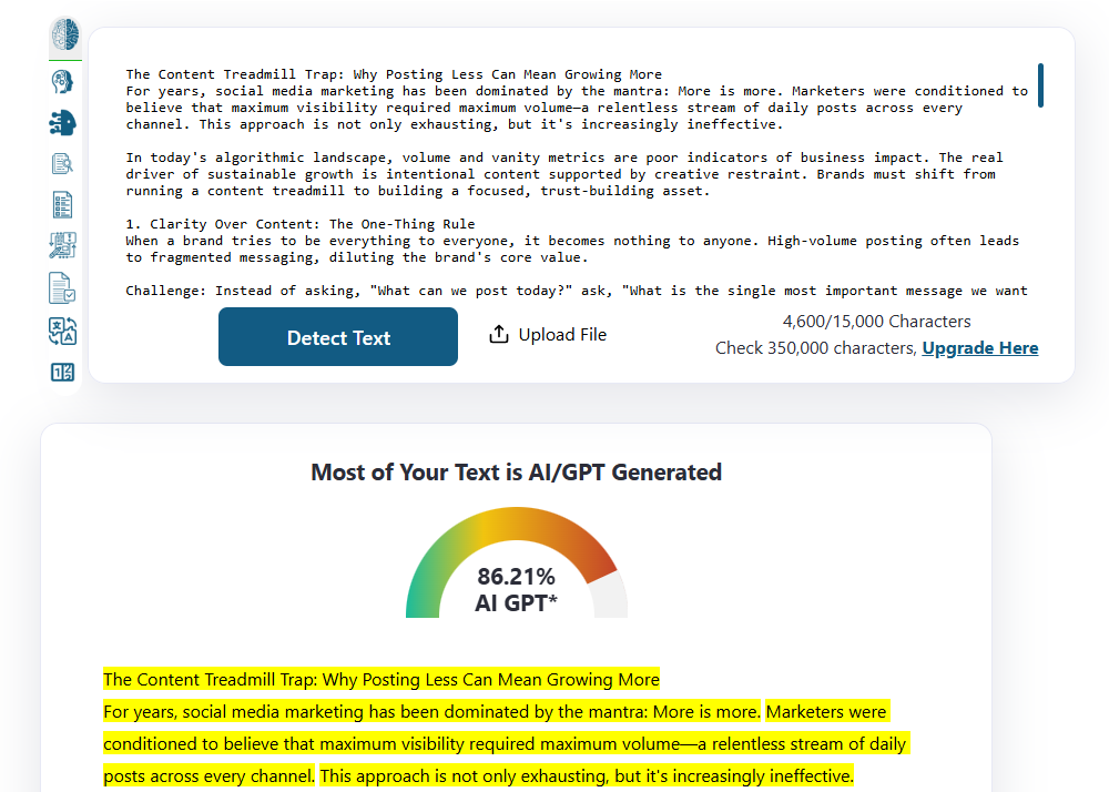 ZeroGPT AI Detection Score