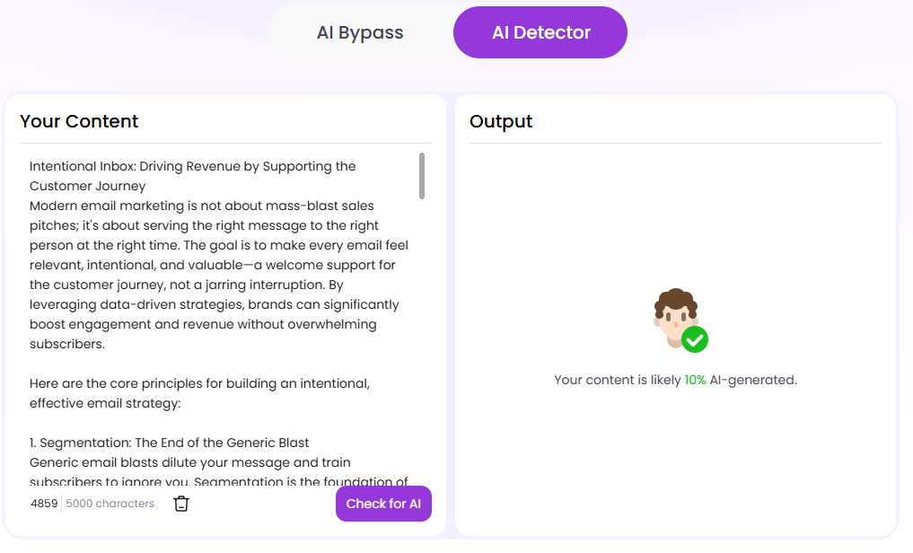 Easemate AI Detection Score