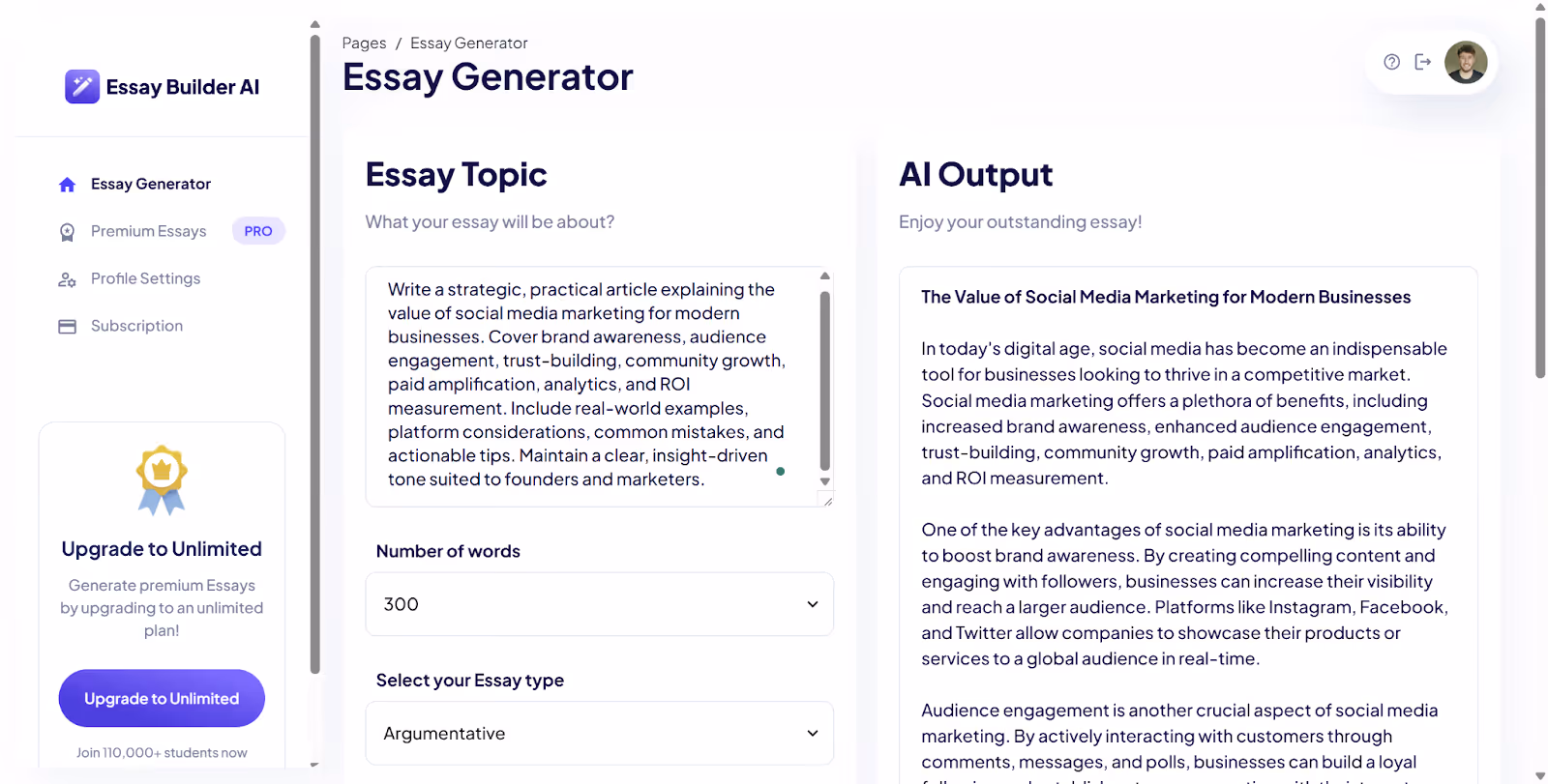 Essay Builder AI Essay