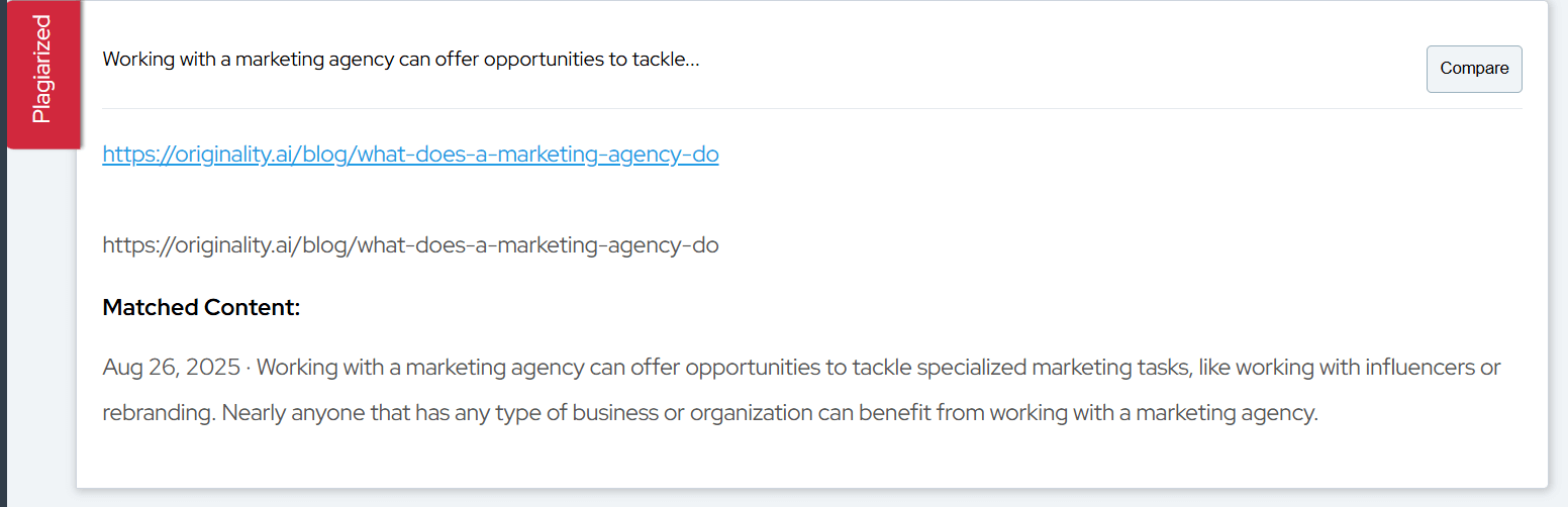 Online plagiarism detector