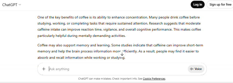 ChatGPT AI Text Sample