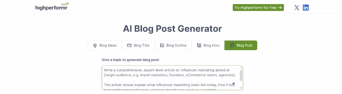  Highperformr AI Blog Post Sample