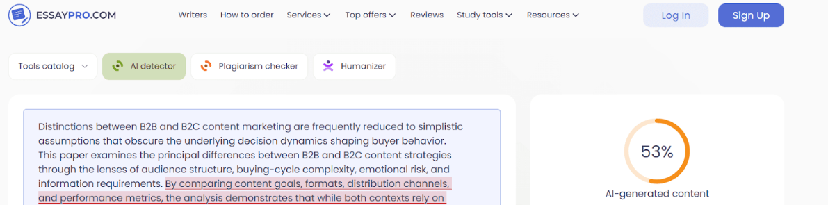 EssayPro Scan of an AI Research Paper Abstract