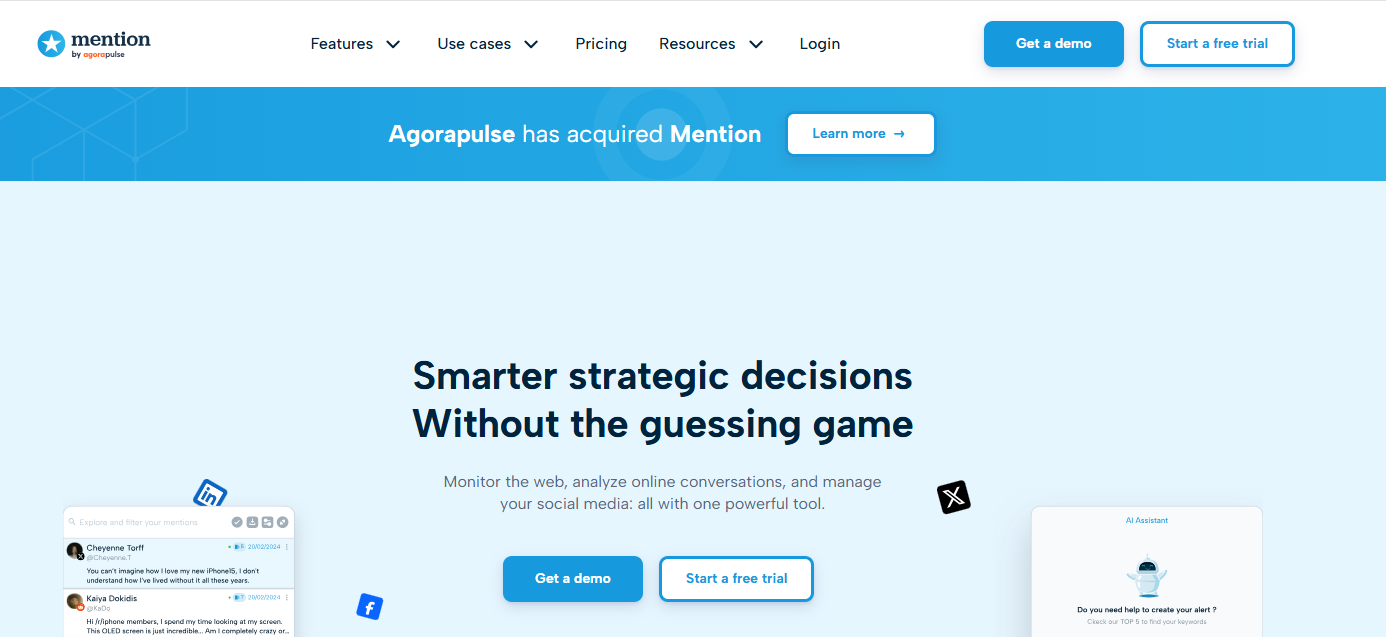 Mention by Agorapulse platform