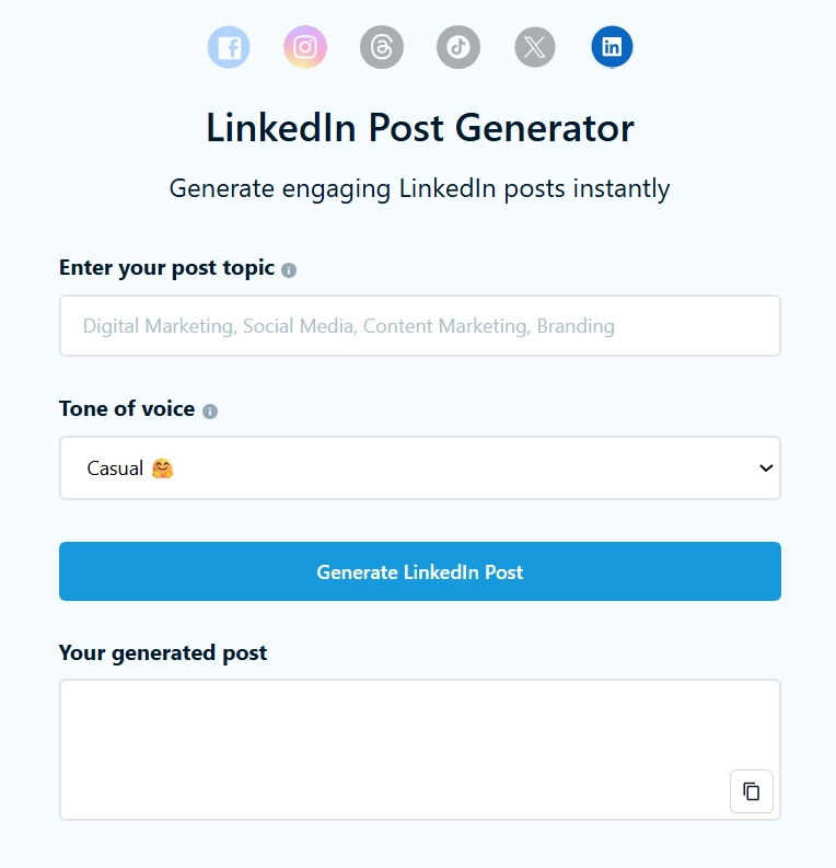 Mention's LinkedIn Post Generator