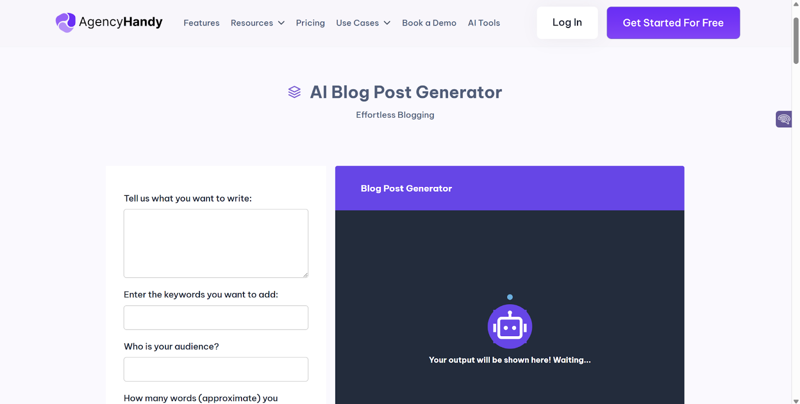 AgencyHandy Blog Generator